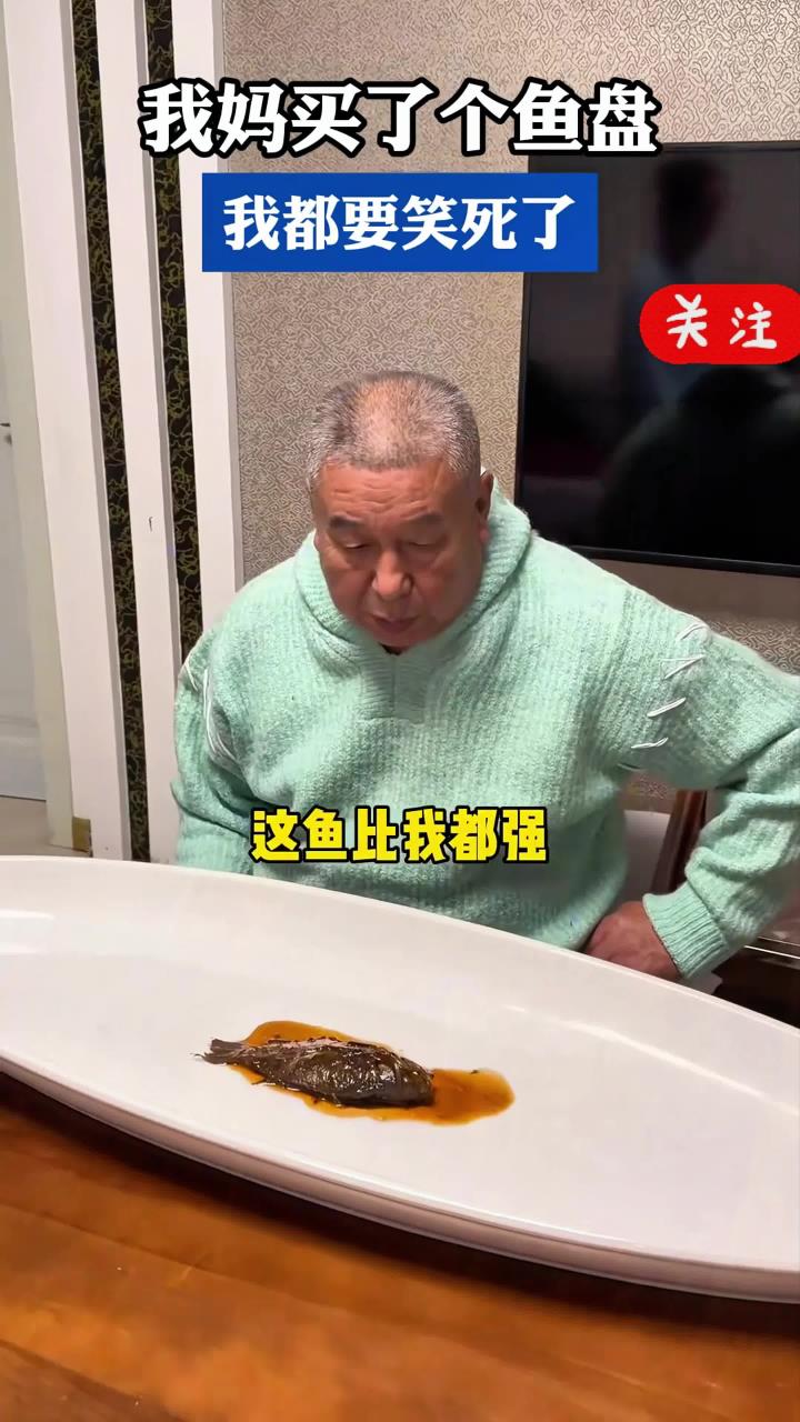 我妈买了个鱼盘,我都要笑死了