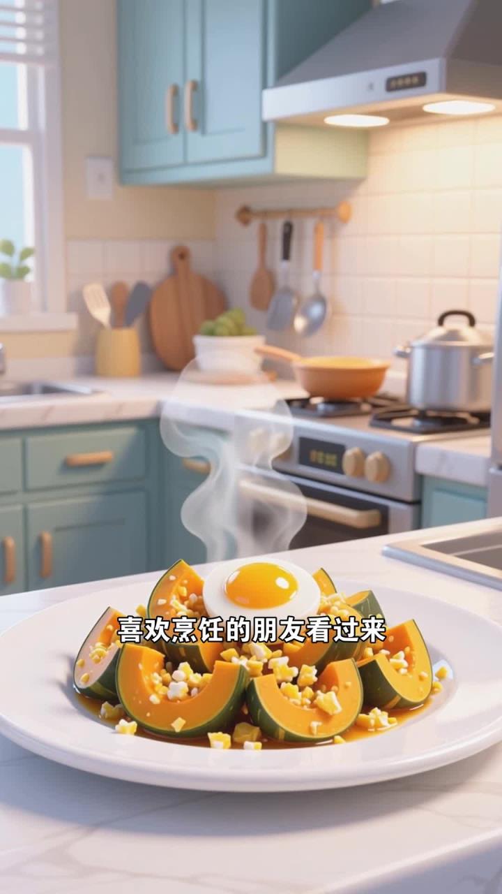咸蛋黄炒南瓜，咸香又软糯，下饭超香