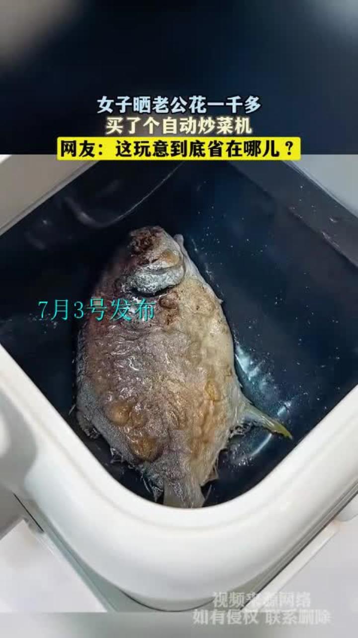 女子晒老公花一千多，买了个自动炒菜机