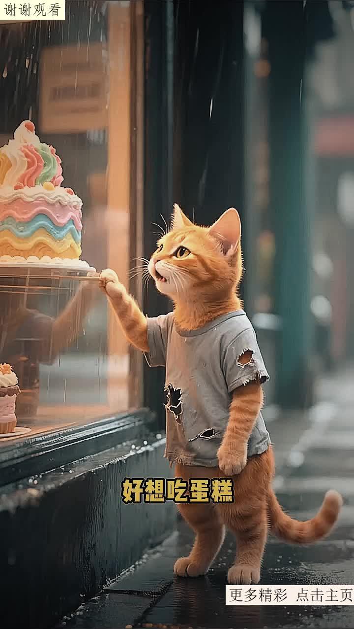 小橘宝和妈妈靠自己的双手努力奋斗，最终吃到了美味的蛋糕