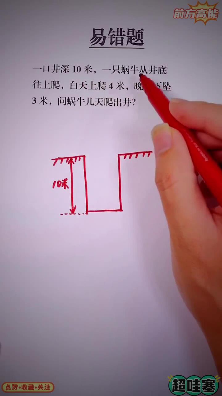 蜗牛爬井易错题,你学会了吗?