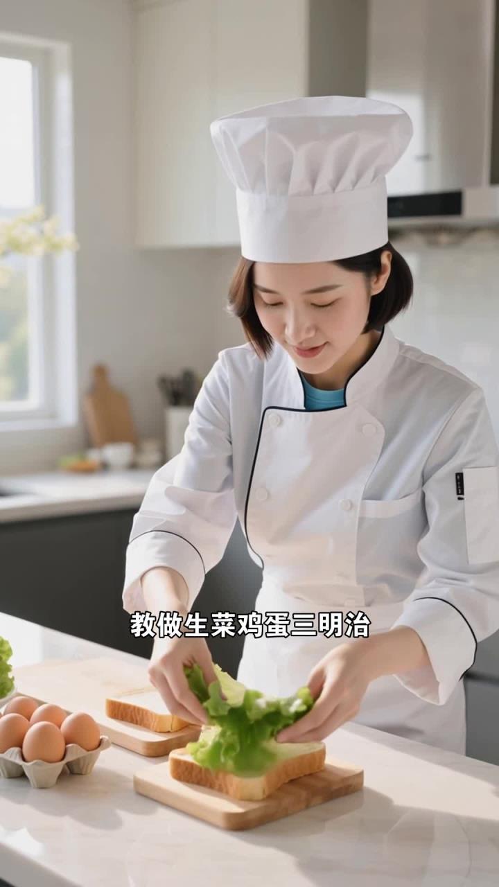 生菜鸡蛋三明治做法小策略，减脂期早餐，低卡补蛋白