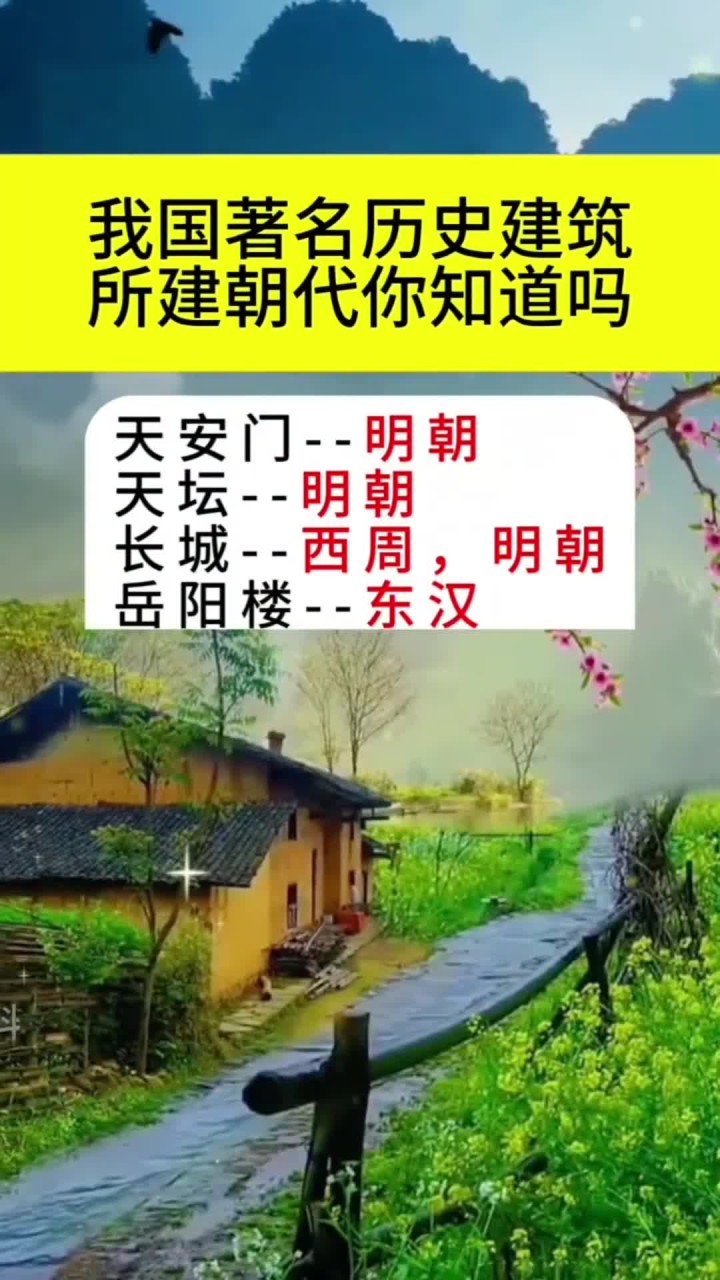 我国著名历史建筑所建朝代,你知道吗?