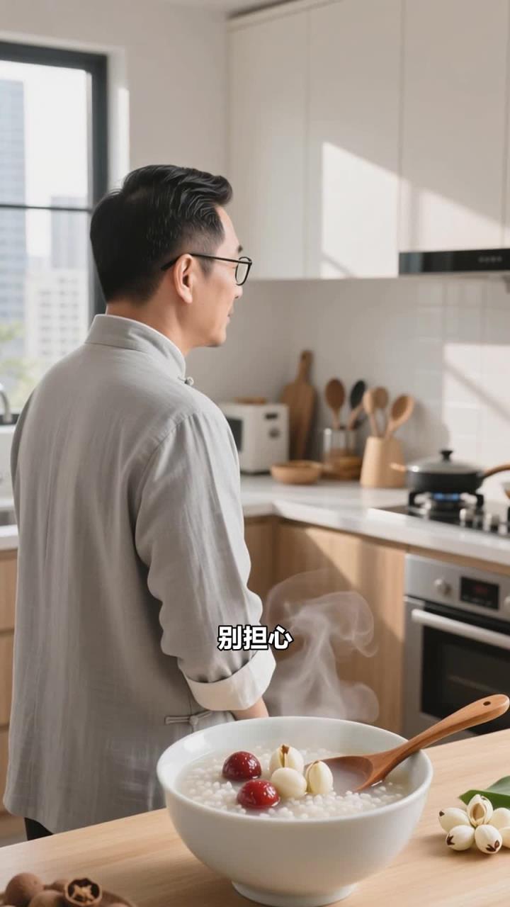 助眠粥品推荐,桂圆莲子糯米粥,睡前一碗安神助眠