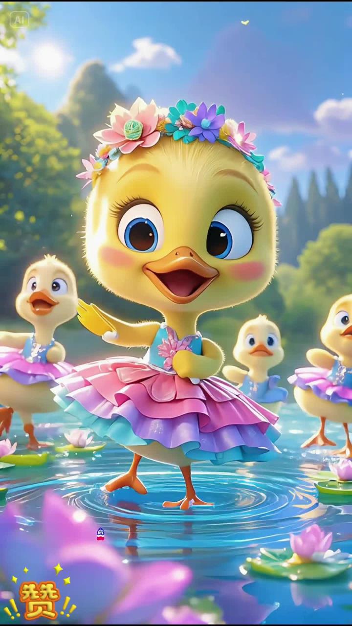 小鸭子嘎嘎嘎儿歌好听的儿歌早教歌曲小孩喜欢的小视频