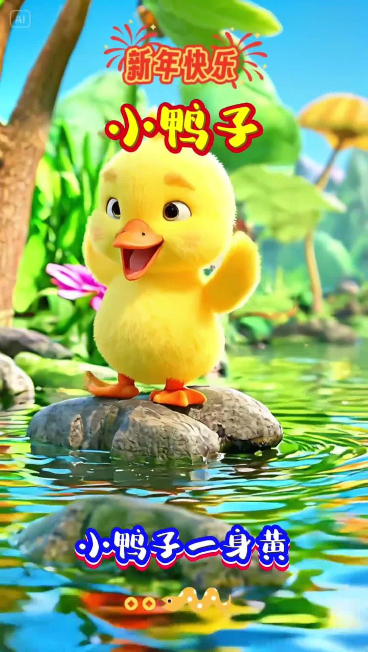 小鸭子宝宝喜欢的儿歌好可爱 AI创新动漫作品