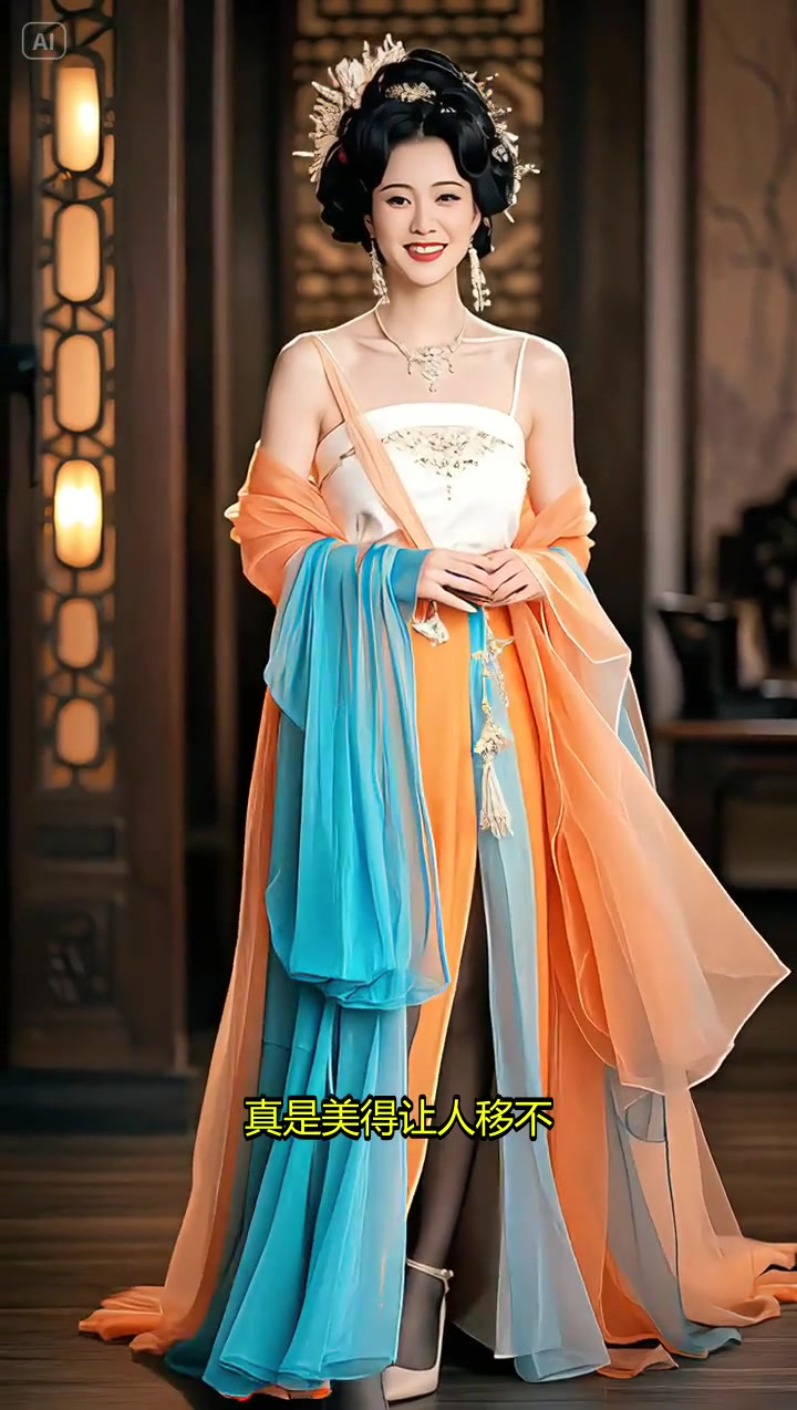 汉服小姐姐混搭风,渐变唐装秀长腿,太美了!