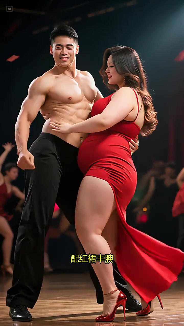 热辣双人舞来袭！肌肉型男与红裙女神甜度爆表