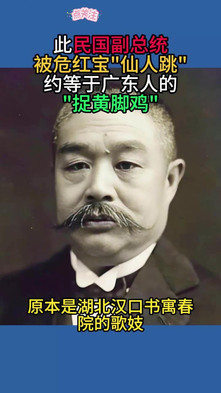 此民国副总统,被危红宝仙人跳,约等于广东人的捉黄脚鸡
