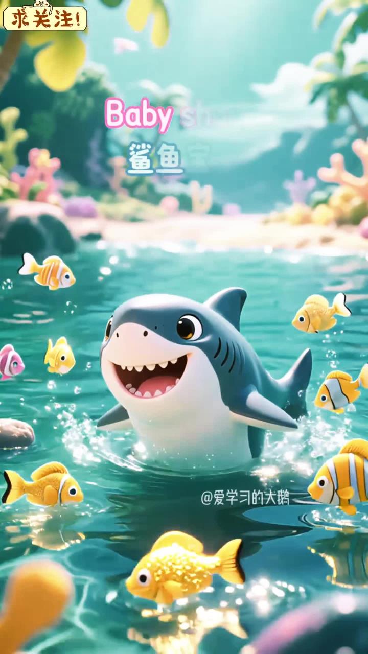 启蒙早教儿歌《baby shark》,鲨鱼宝宝儿歌,鲨鱼宝宝嘟嘟嘟,儿童启蒙早教儿歌,好听