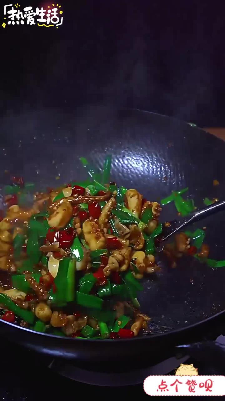 太好吃了韭菜炒鱿鱼 家常菜 湘菜