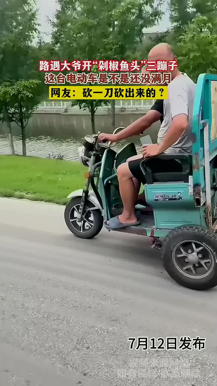 路遇大爷开“剁椒鱼头”三蹦子,这台电动车是不是还没满月