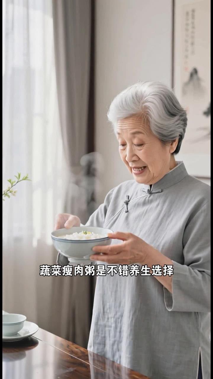 长辈易感冒发烧,蔬菜瘦肉粥常做,清淡营养促恢复