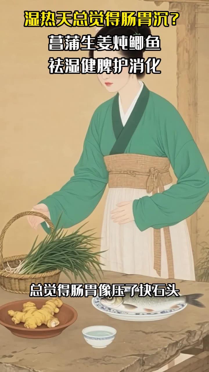 湿热天总觉得肠胃沉?菖蒲生姜炖鲫鱼,祛湿健脾护消化