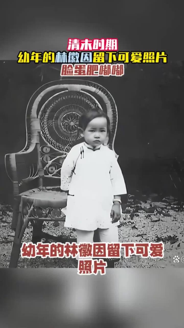清末时期,幼年的林徽因留下可爱照片,脸蛋肥嘟嘟