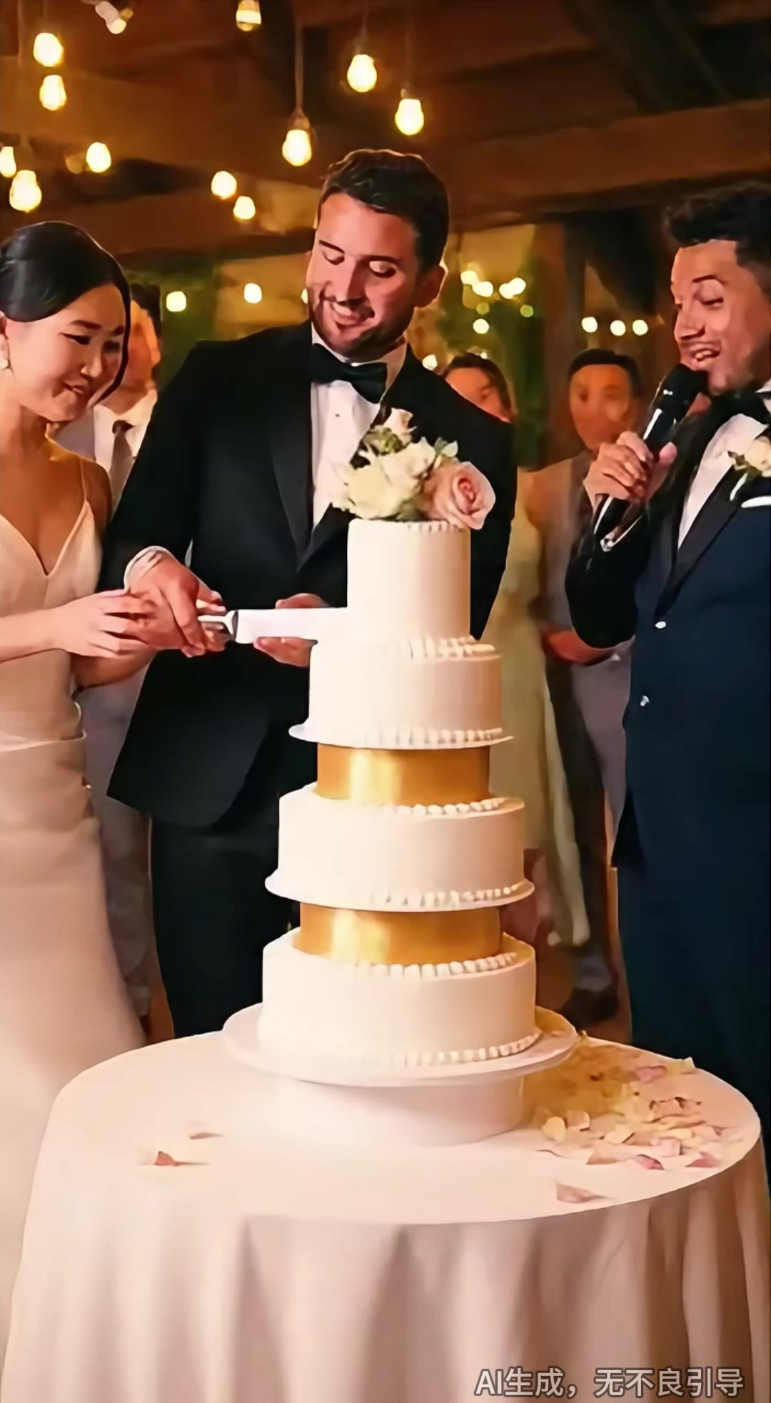 婚礼蛋糕变生日惊喜全场爆笑