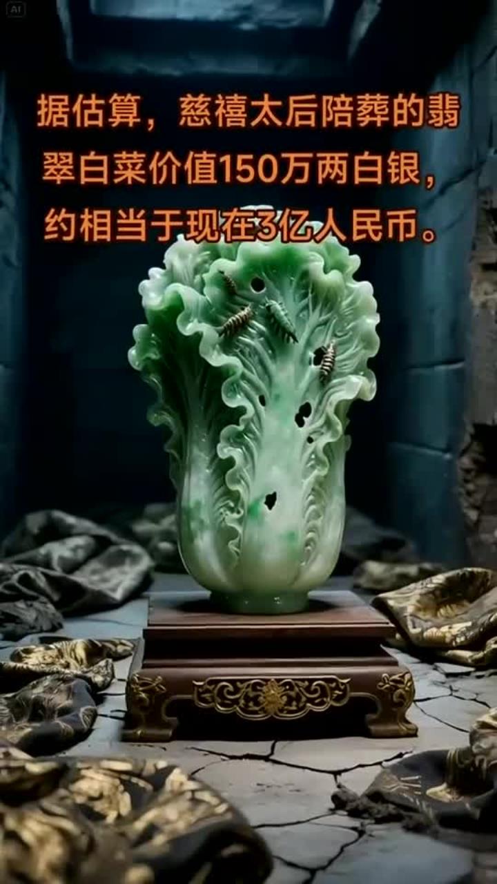 据估算,慈禧太后陪葬的翡翠白菜价值,约相当于现在3亿人民币