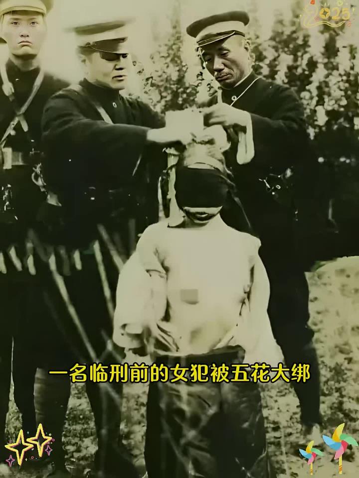 1920年郊外刑场,一名临刑前的女犯被五花大绑,生命进入倒计时