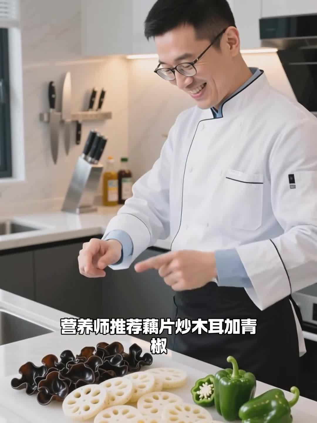 流感食护不松懈，新鲜藕片炒木耳加青椒补充纤维助健康养生