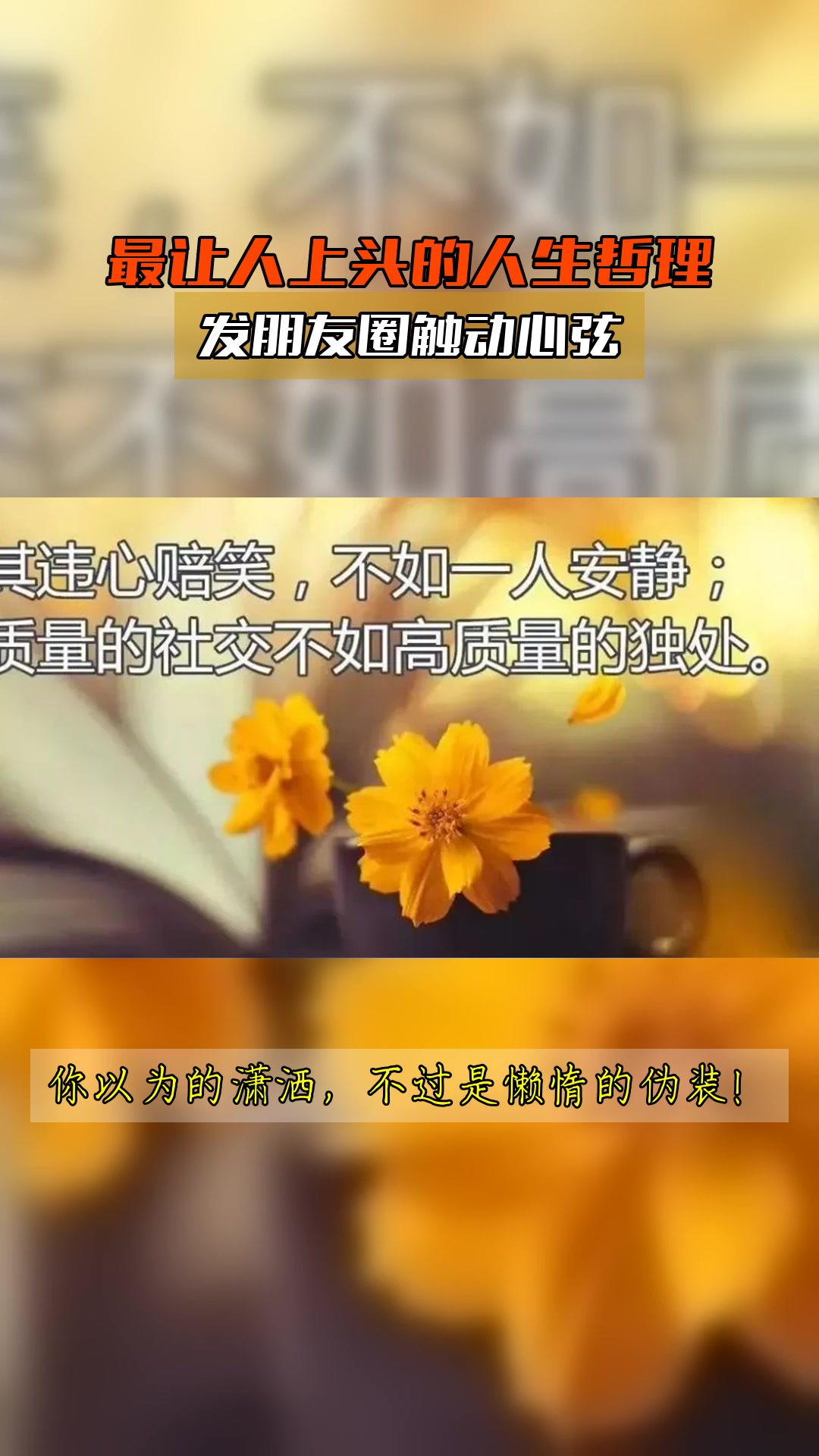 最让人上头的人生哲理,发朋友圈触动心弦