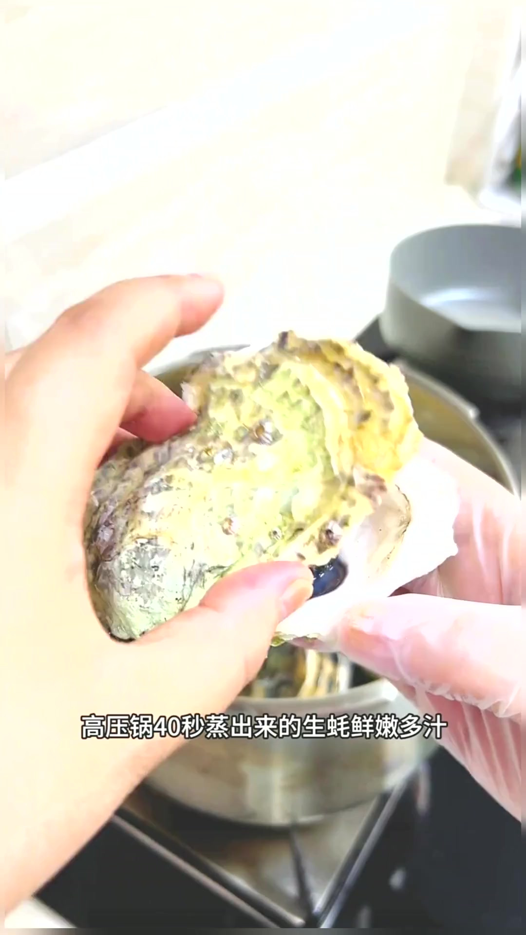 喜欢吃生蚝可以试一下,高压锅40秒蒸出来的生蚝鲜嫩多汁好好吃!