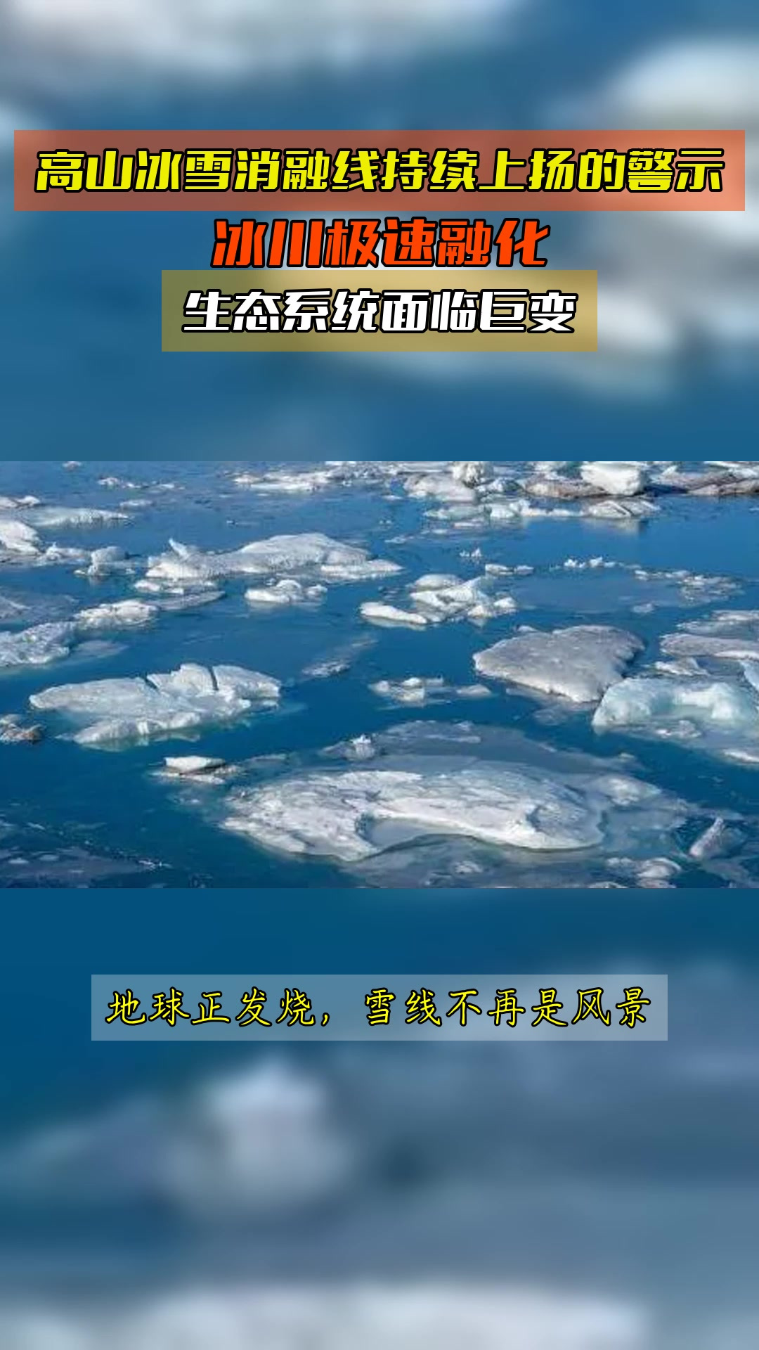 高山冰雪消融线持续上扬的警示,冰川极速融化,生态系统面临巨变