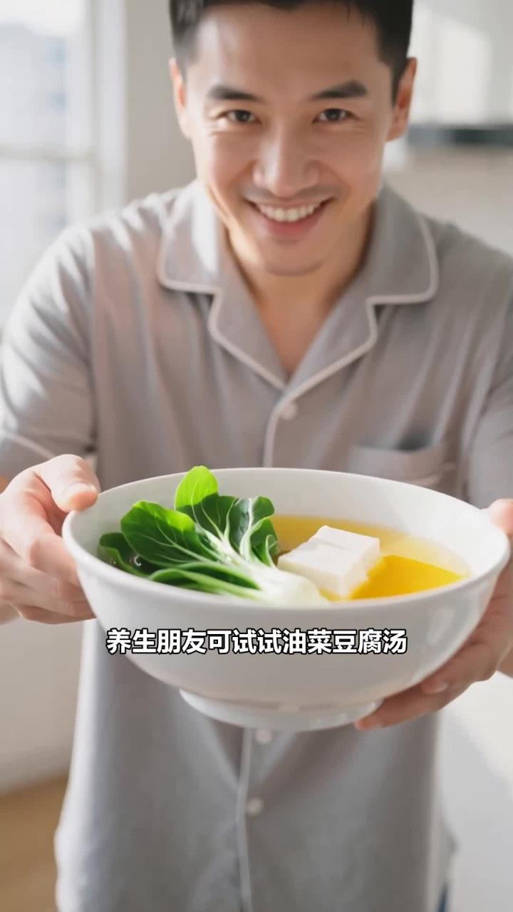 春季吃油菜豆腐汤，清淡营养助健康养生～