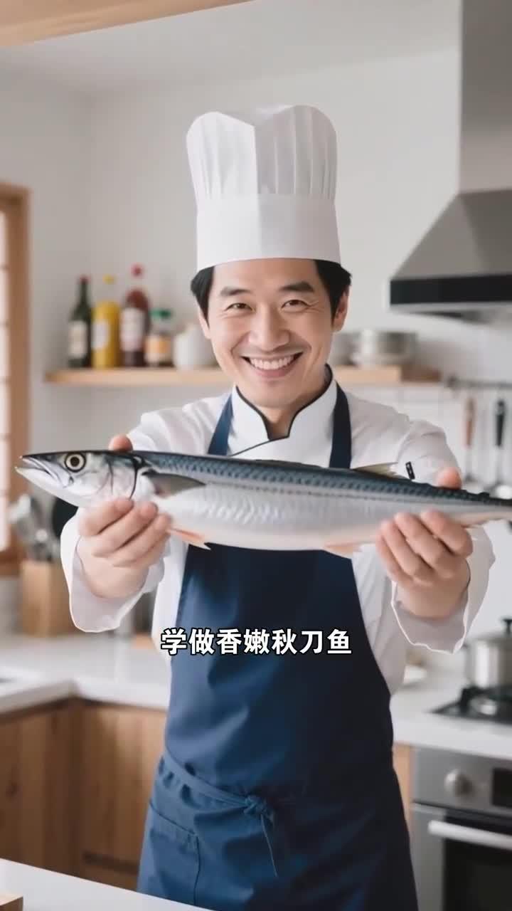 秋刀鱼烤,香嫩又入味,日式家常菜