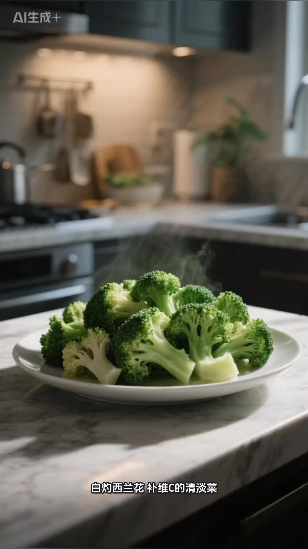 白灼西兰花,补维C的清淡菜!