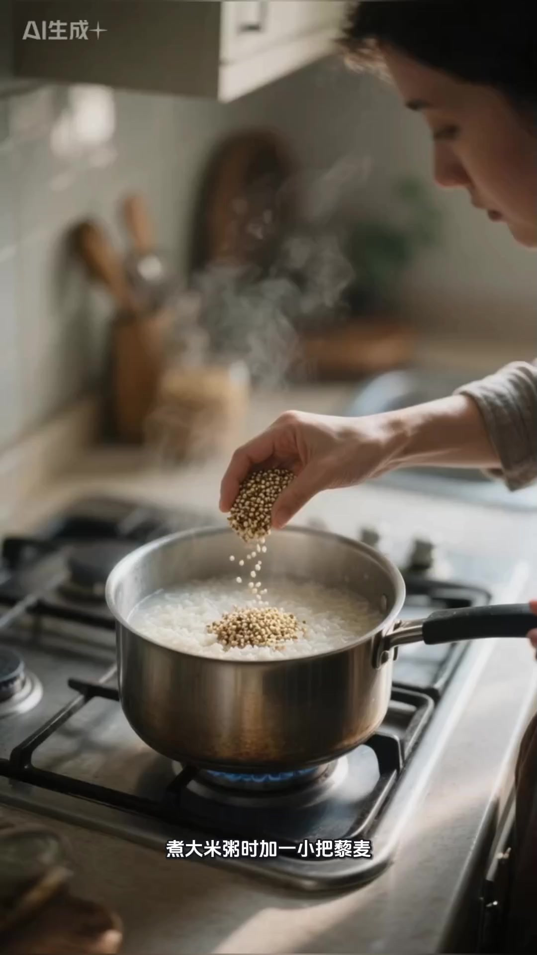 煮大米粥时可以加一把这个菜!