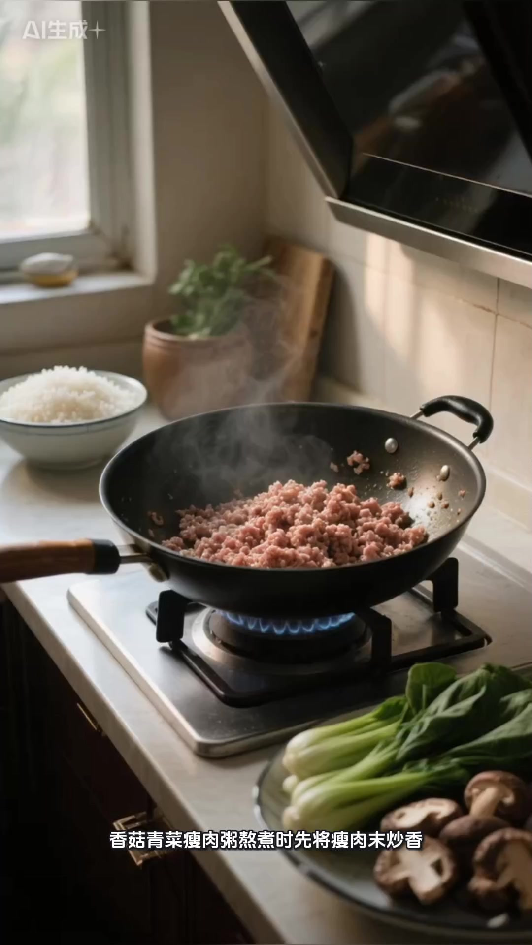 香菇青菜瘦肉熬煮时一定要学会这个