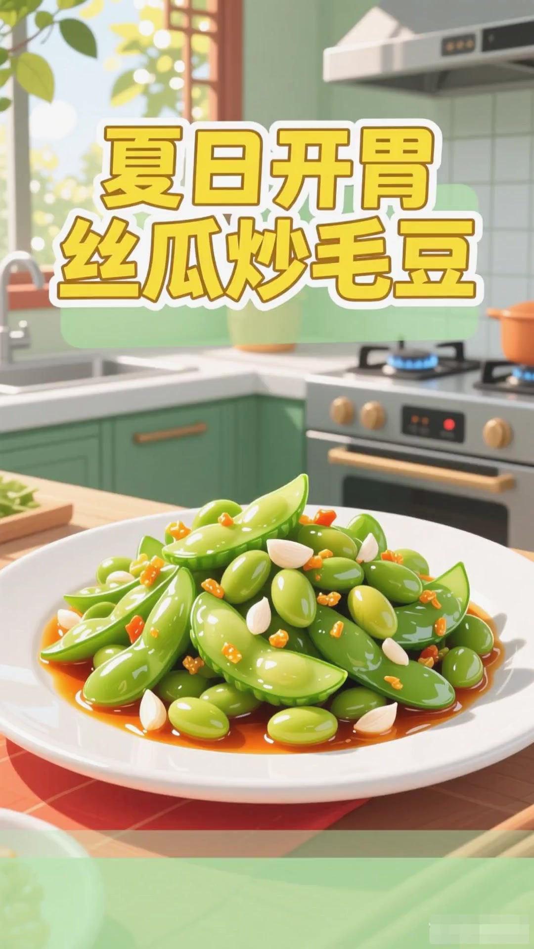 夏季想快速做下饭硬菜？丝瓜炒毛豆安排！鲜爽可口超开胃，全家都