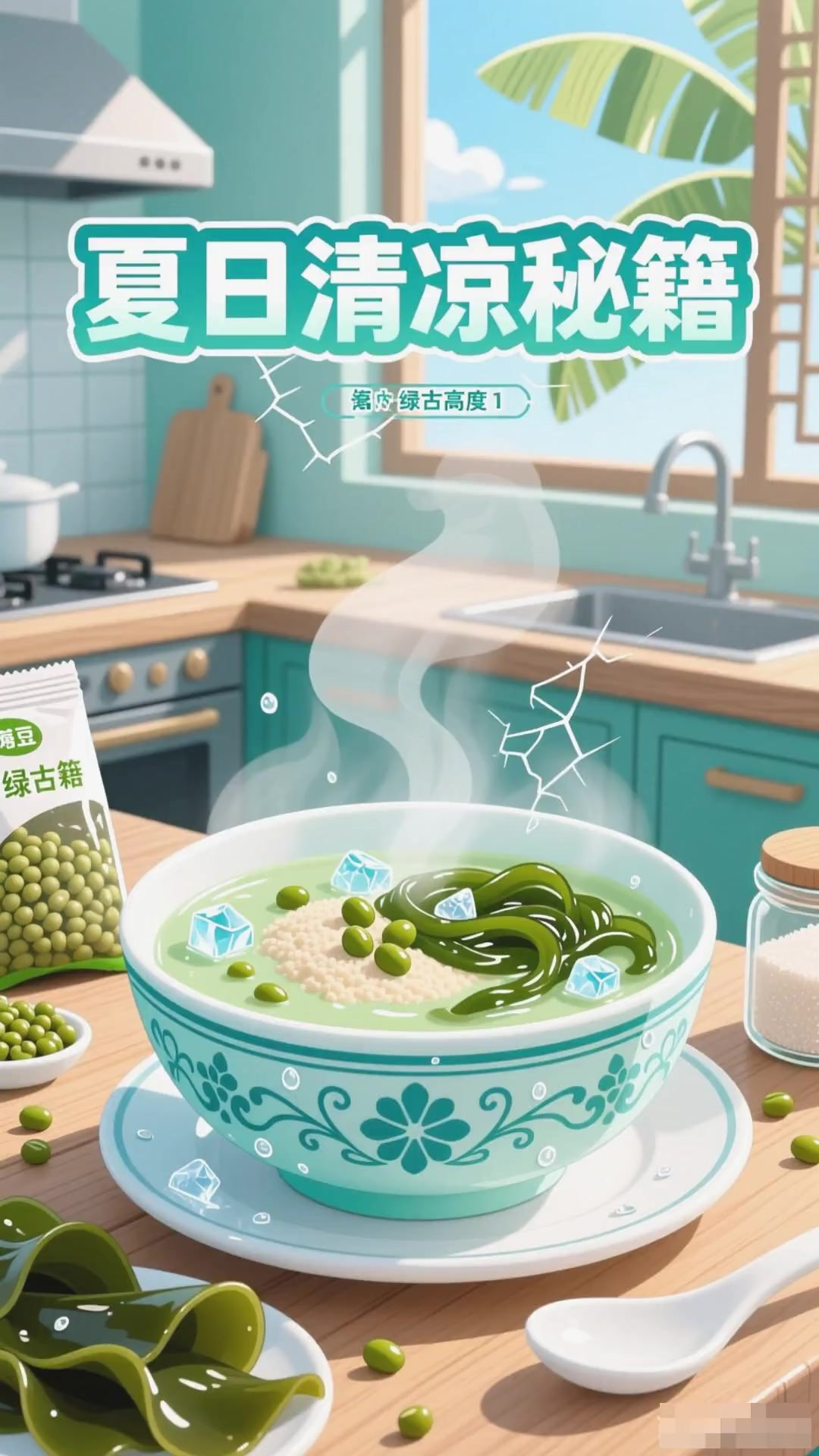 夏季喝绿豆沙想清热?加海带超合适!绵密中带脆感,清热解暑力翻