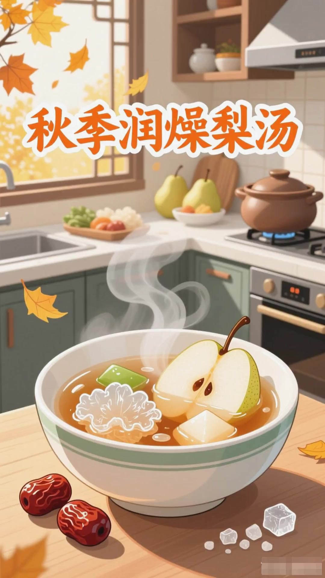 秋季喝梨汤，加银耳更滋润