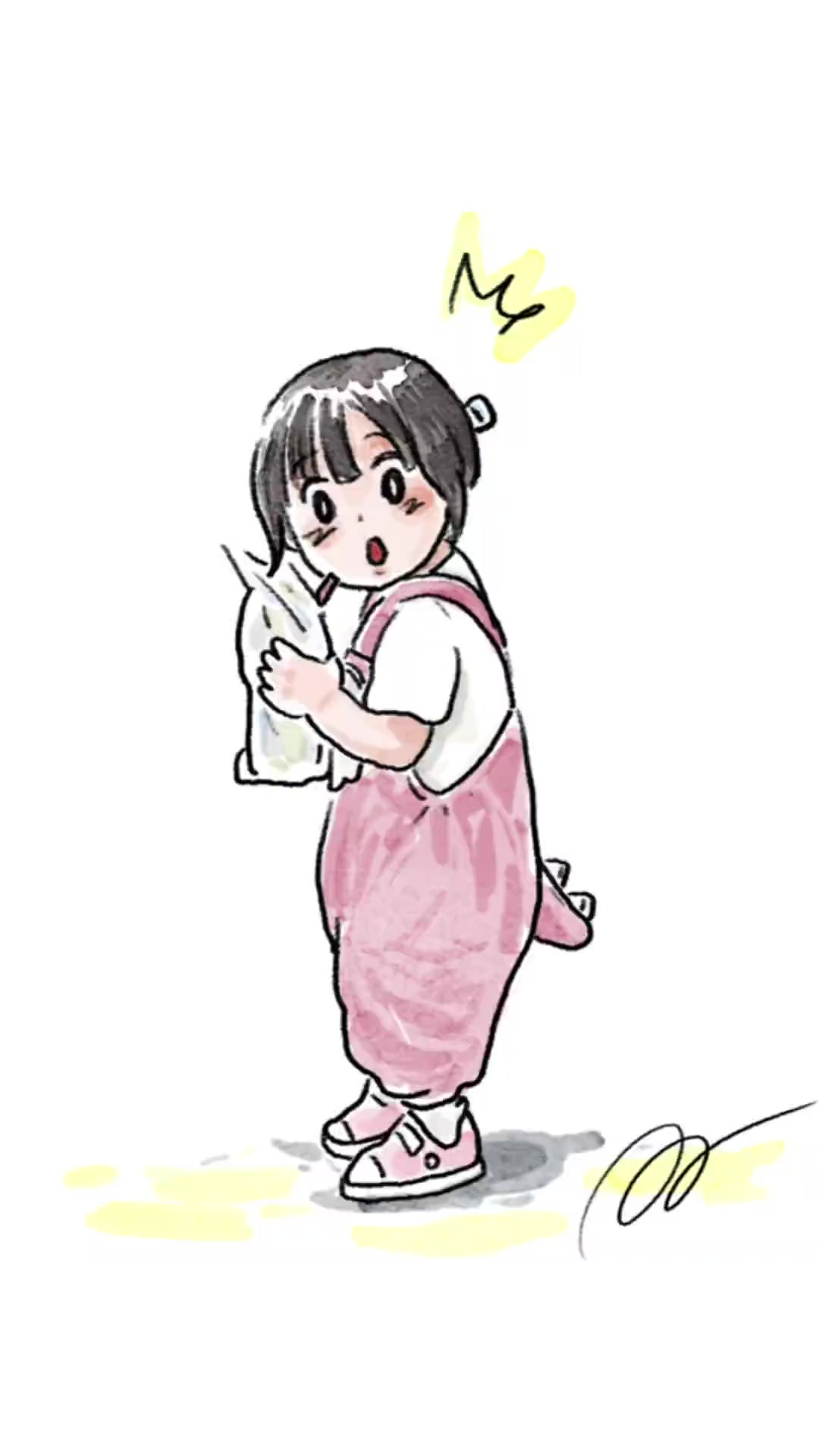 小女孩偷偷喝奶茶,被妈妈看到了