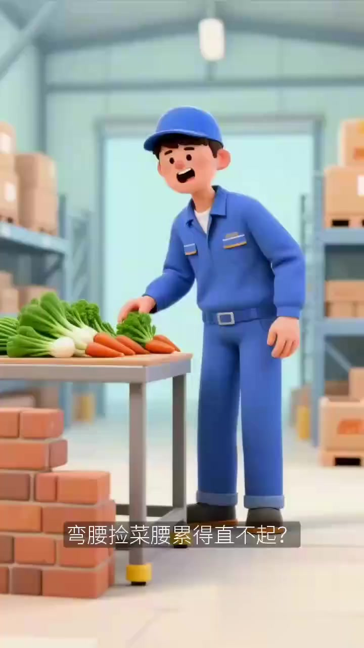 社区团购分拣员分蔬菜弯腰捡菜腰累 + 直不起?冬瓜汤 + 分