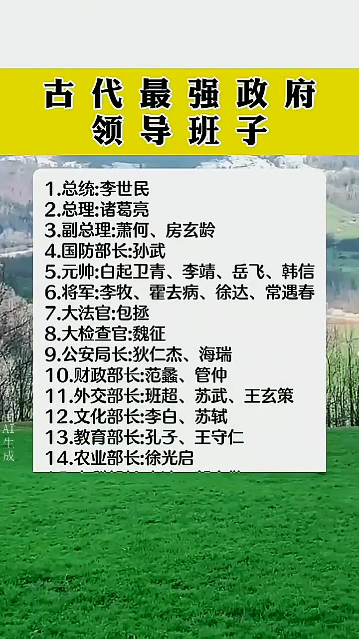 古代最强政府领导班子