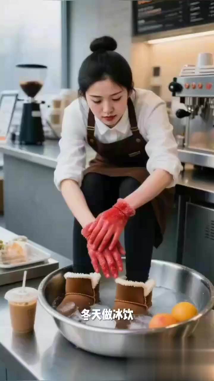 社区奶茶店调饮师做冰饮手凉 + 站久腿肿?生姜红枣茶 + 暖