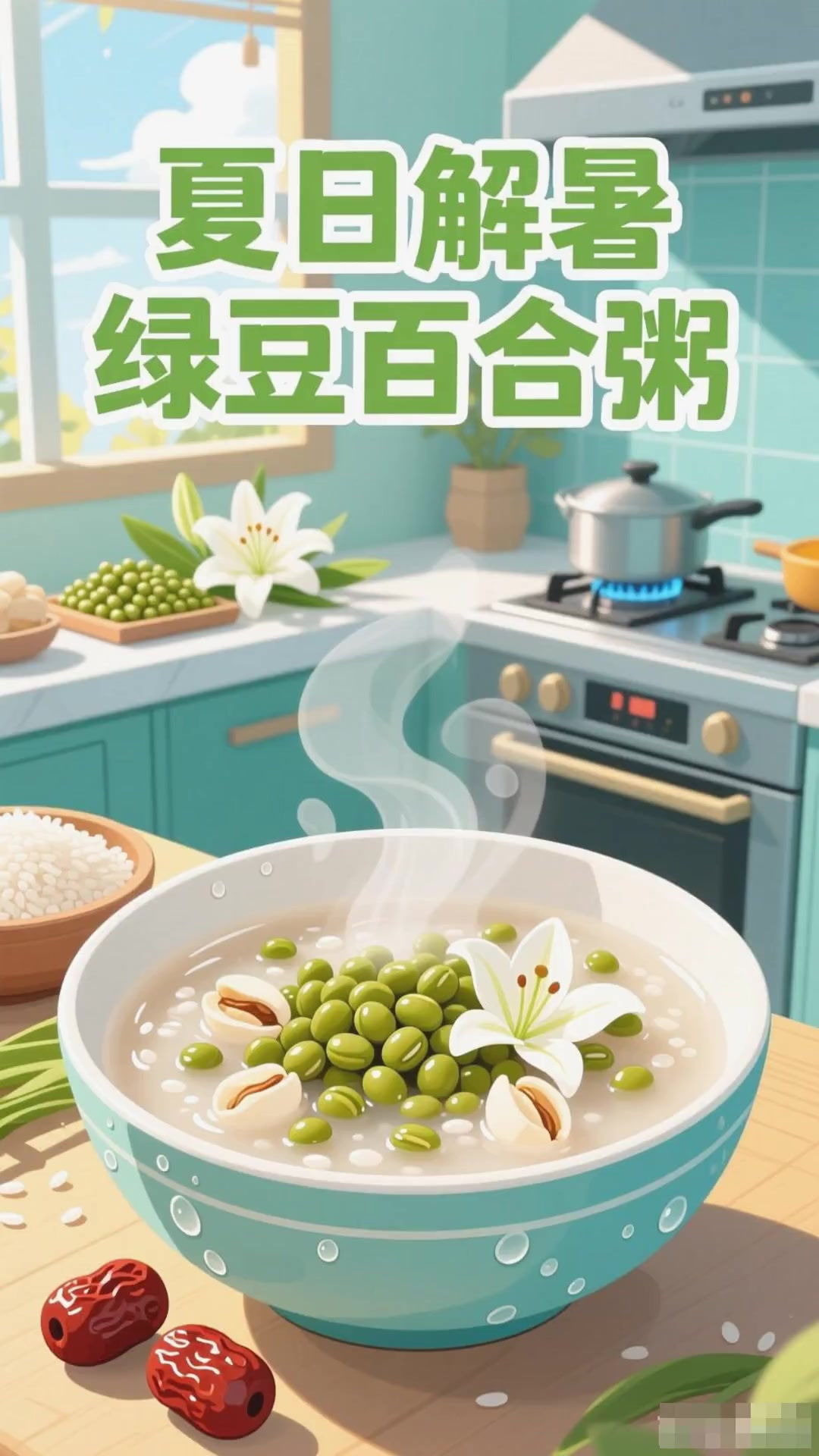 夏日解暑绿豆百合粥