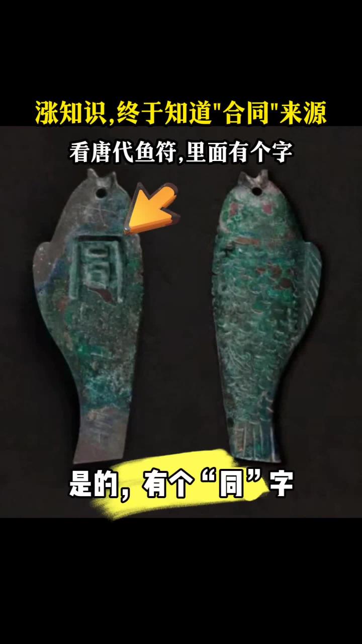 涨知识!终于知道“合同”来源了。看唐代鱼符,里面有个字!