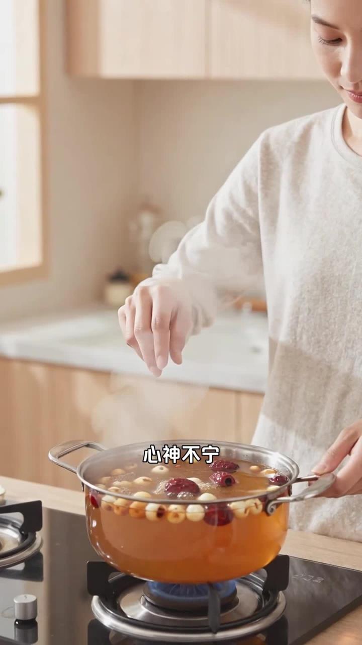 桂圆 + 莲子 + 红枣，煲汤清甜，补心安神补气血