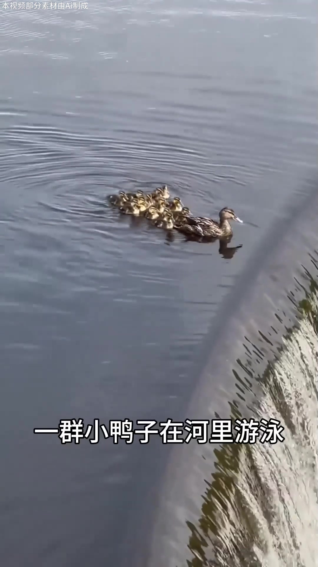 小鸭子掉下瀑布,鸭妈妈的操作令人感动