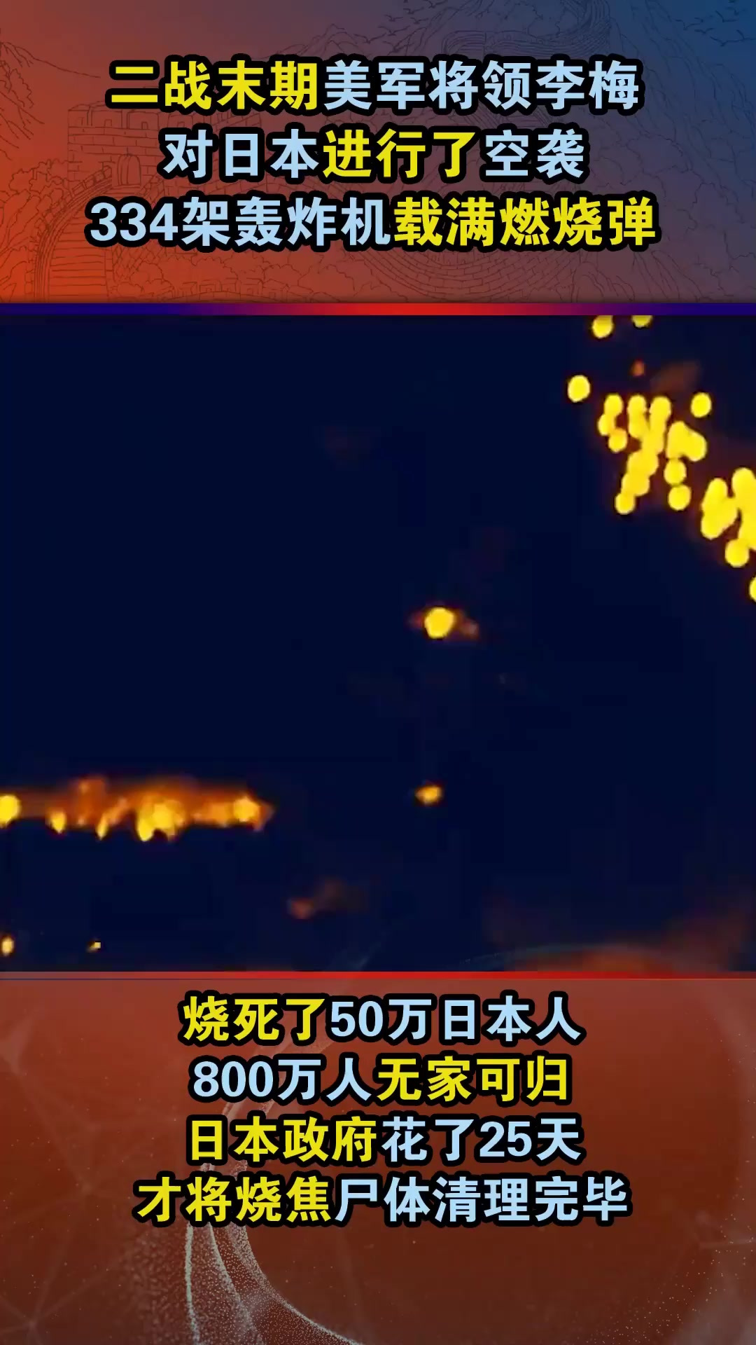 比原子弹还可怕的“李梅烧烤”,烧死近50万人,800万人流离失所
