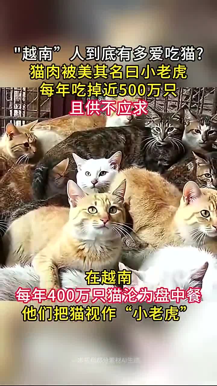 越南人到底有多爱吃猫猫肉,每年吃掉近500万只且供不应求
