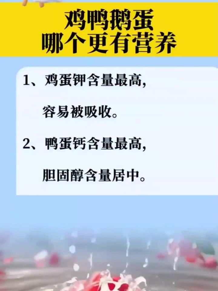 鸡鸭鹅蛋哪个更有营养