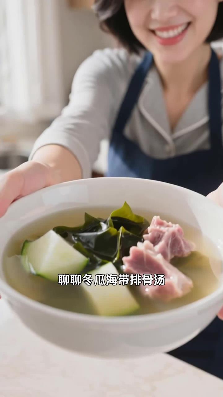 冬瓜海带排骨汤，祛湿又补水