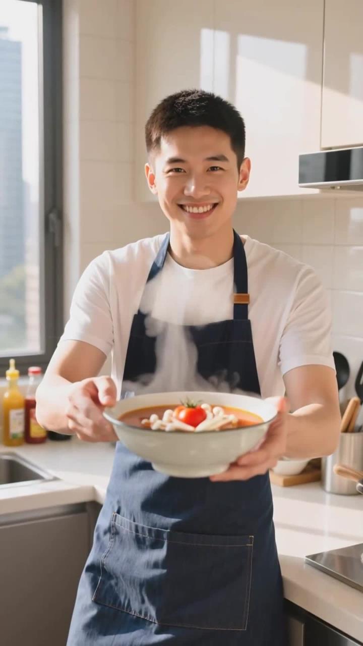 夏季吃番茄金针菇汤加香菜，鲜美助健康养生～