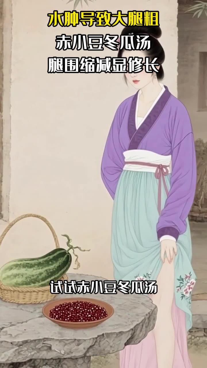 水肿导致大腿粗:赤小豆冬瓜汤,腿围缩减显修长