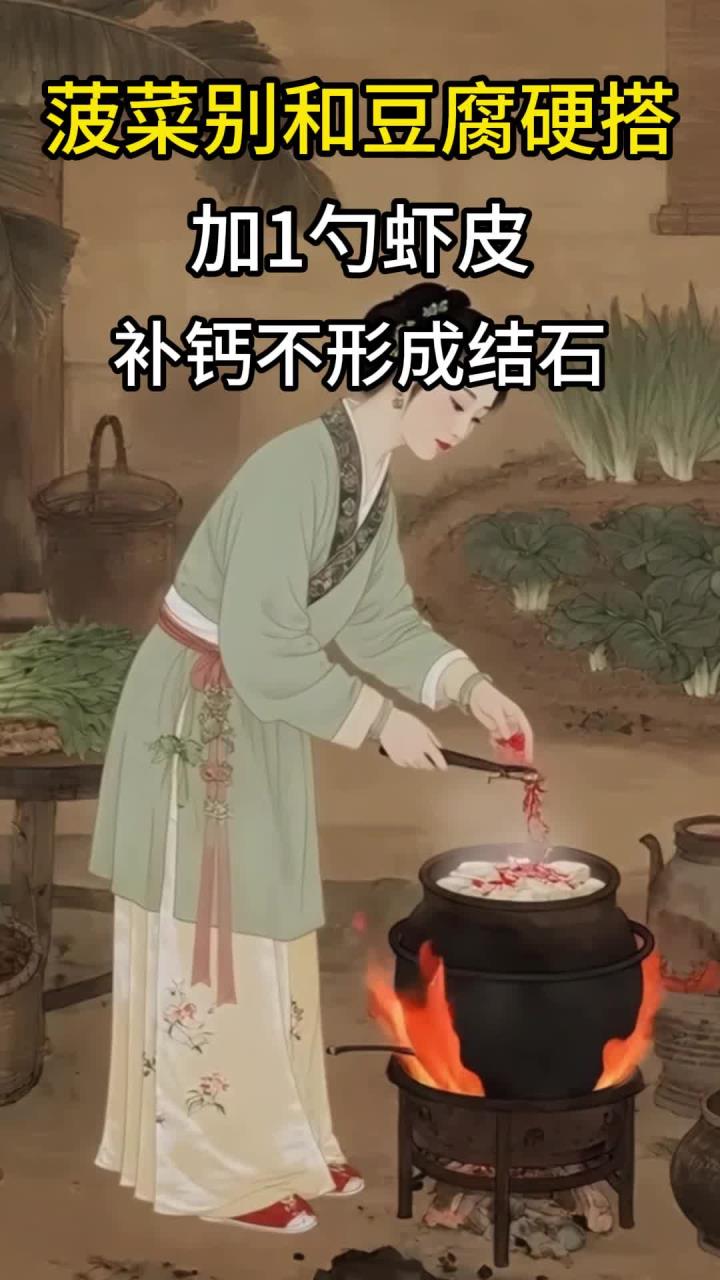 菠菜别和豆腐硬搭!加1勺虾皮,补钙不形成结石