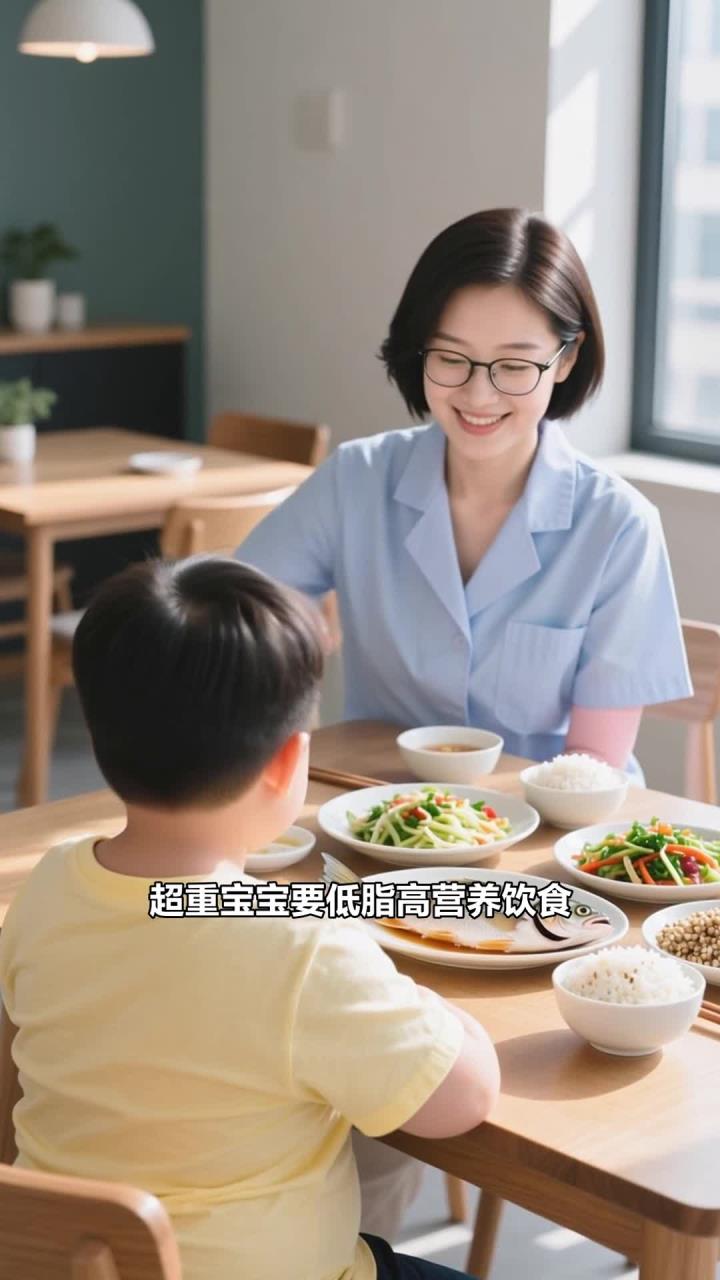 儿童减脂饮食(超重宝宝),清蒸鱼 + 凉拌菜 + 杂粮饭,低脂高营养